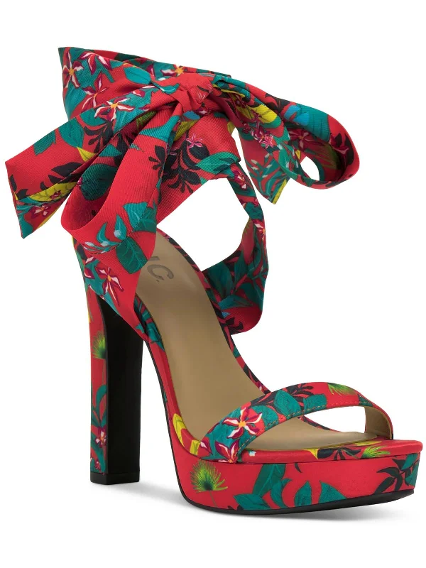 Massive Savings Noyar Womens Satin Ankle Tie Platform Sandals