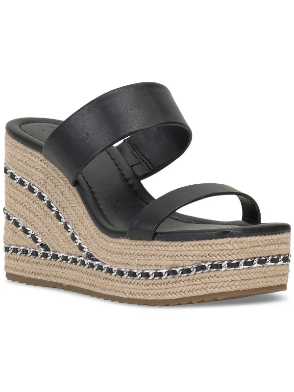 Comfortable Slip-Resistant Shoes NYLANA Womens Square toe Manmade Wedge Sandals