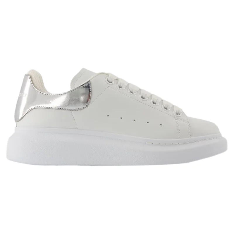 Oversized Sneakers - Alexander McQueen - Leather - White/Silver