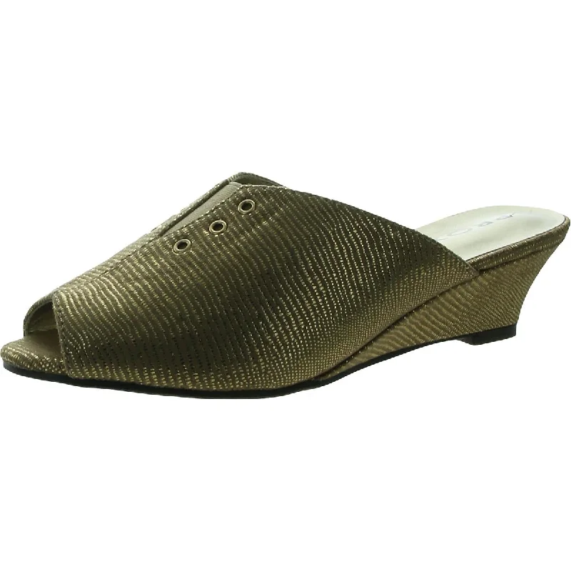 Effortless Style, Endless Impact Proxy Womens Aubine Metallic Slip On Wedge Heels