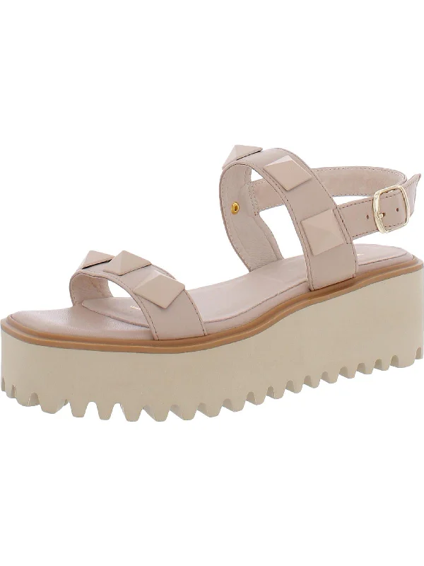 Women's Dress Shoes Pyramid Womens Leather Slingback Platform Sandals