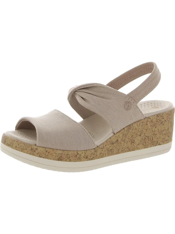 Remix Womens Slingback Cork Wedge Sandals