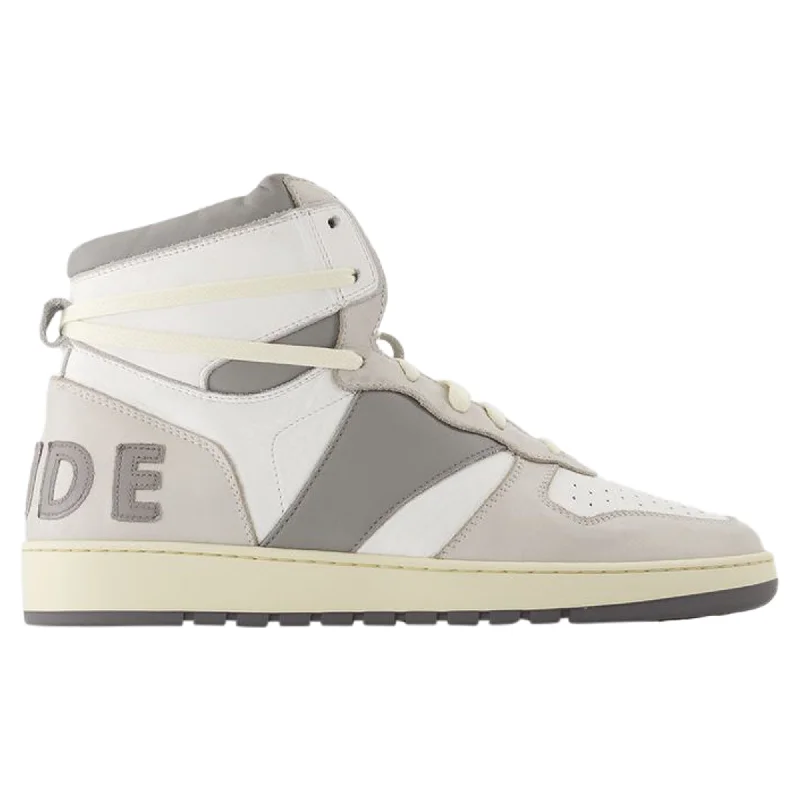 Rhecess Hi Sneakers - Rhude - Leather - White/Grey