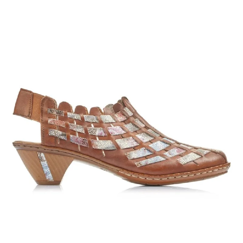 Comfortable Flats Sale Rieker Women's Sina 46778-24 - Brown/Multi
