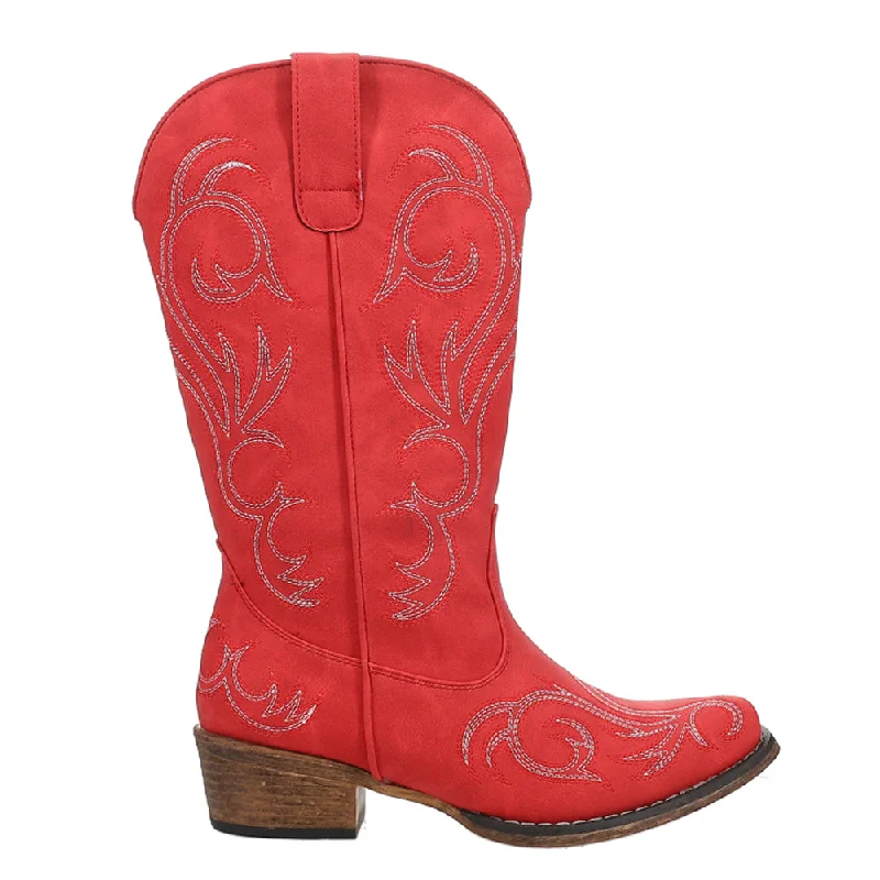 Women's Trendy Boots Riley Embroidered Snip Toe Cowboy Boots