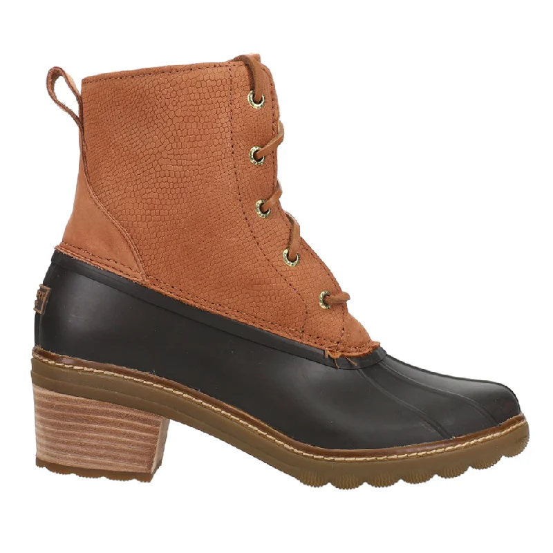 Budget Saver Saltwater Heel Embossed Lace Up Boots