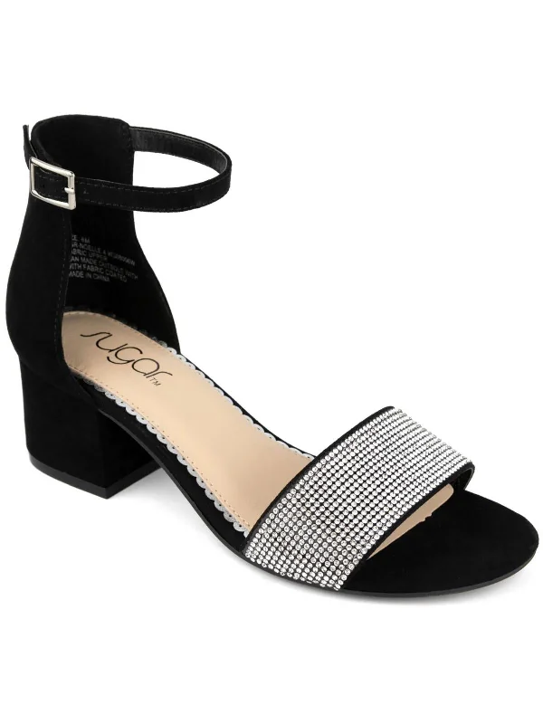 Statement Footwear Discount SGRNOELLE4 Womens Faux Suede Dressy Block Heel
