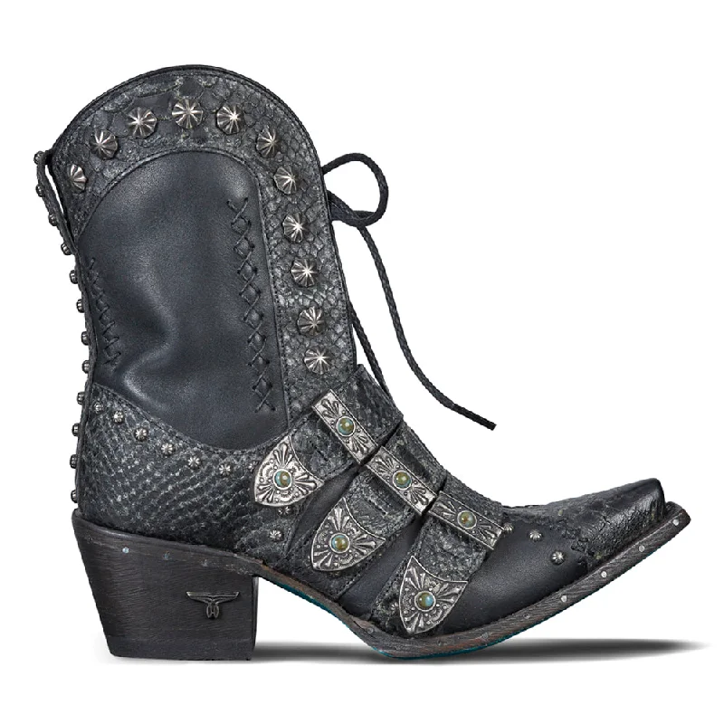Breathable Flats Offers Showdown Studded Snip Toe Zippered Cowboy Booties