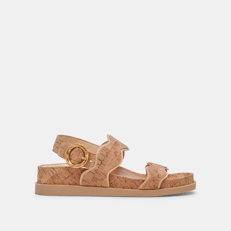 Timeless Elegance Redefined SINDY SANDALS NATURAL CORK