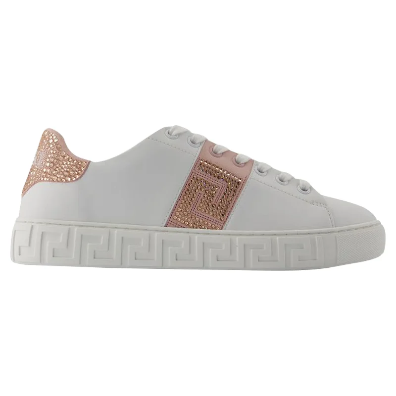 Sneakers - Versace - Cotton - White/Pink