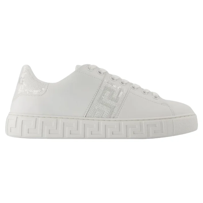 Sneakers - Versace - Cotton - White