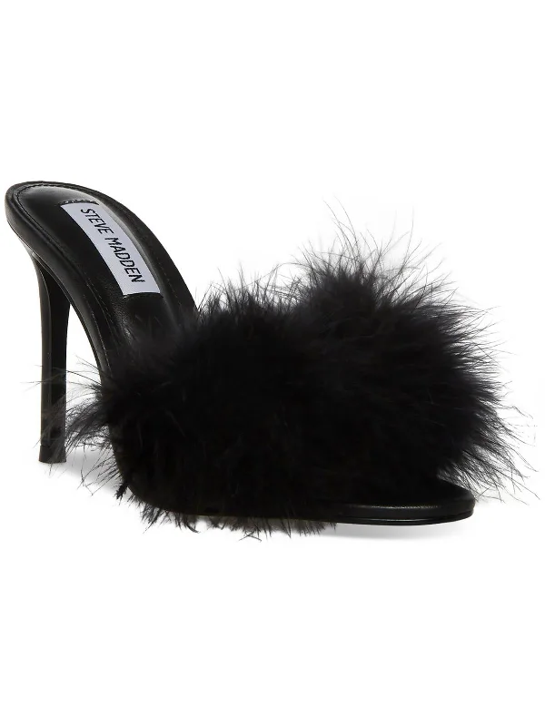 Spin Womens Feathers Slip On Heels