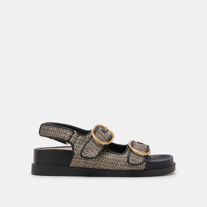 Limited Stock STARLA SANDALS BLACK MULTI WOVEN
