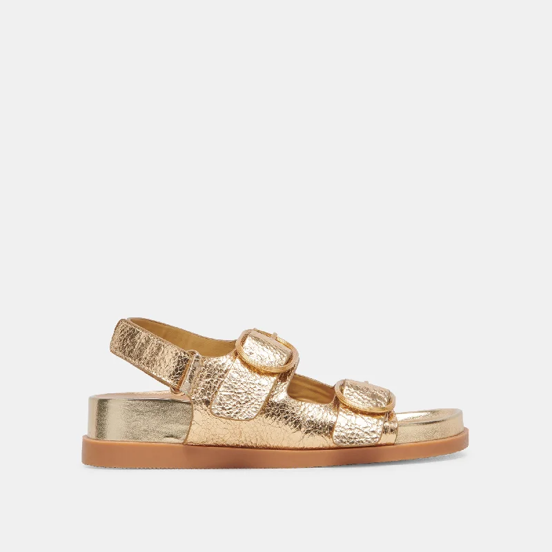 Holiday Attire Sale STARLA SANDALS GOLD DISTRESSED LEATHER