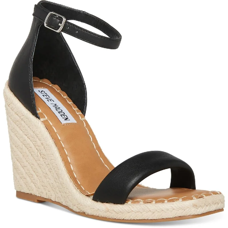 Vintage-Inspired Shoes Deal Steve Madden Womens Submit Faux Leather Ankle Strap Espadrilles