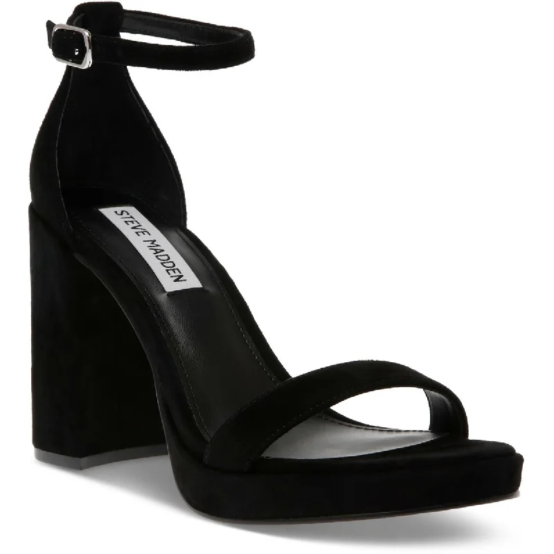 Steve Madden Womens Susan Solid Ankle Strap Heels