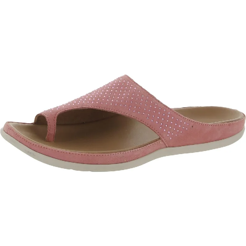 Strive Womens Belize Embellished Leather Slide Sandals