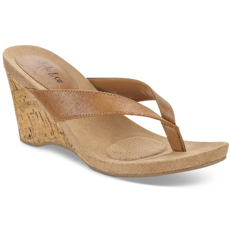 Polished Style Deals Style & Co. Womens Chicklet Thong Wedge Sandals