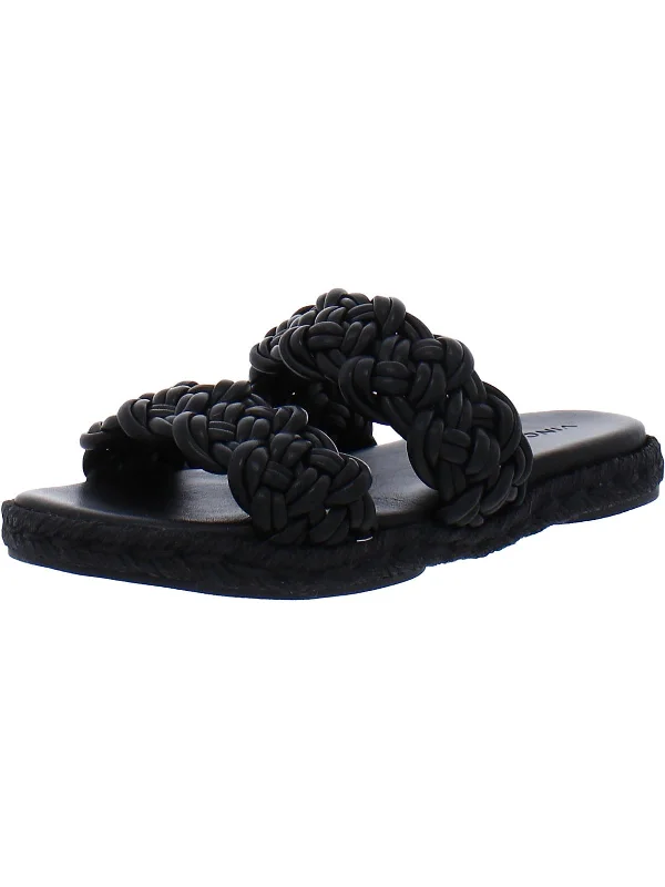 Holiday Discount Sullivan Womens Leather Slip On Slide Sandals