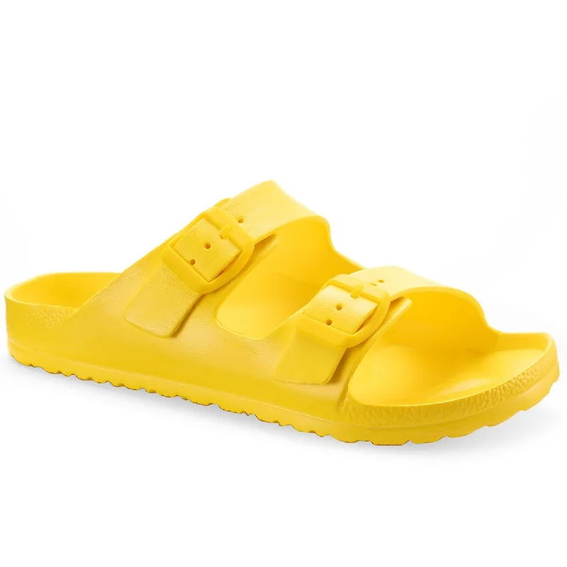 Trendy Boots Discount Sun + Stone Womens Dayvina Footbed Buckle Pool Slides