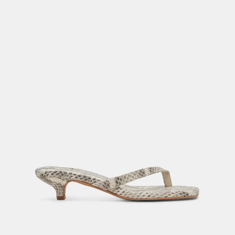 Modern Fashion Sale TASIAH SANDALS GREY WHITE EMBOSSED LEATHER