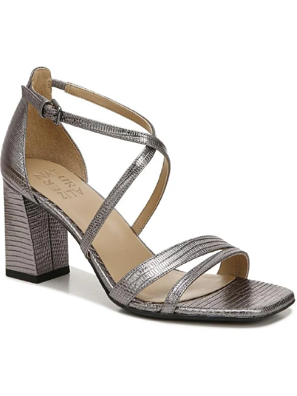 Catch Every Fashion Trend Tiff Womens Leather Block Heel Dress Sandals