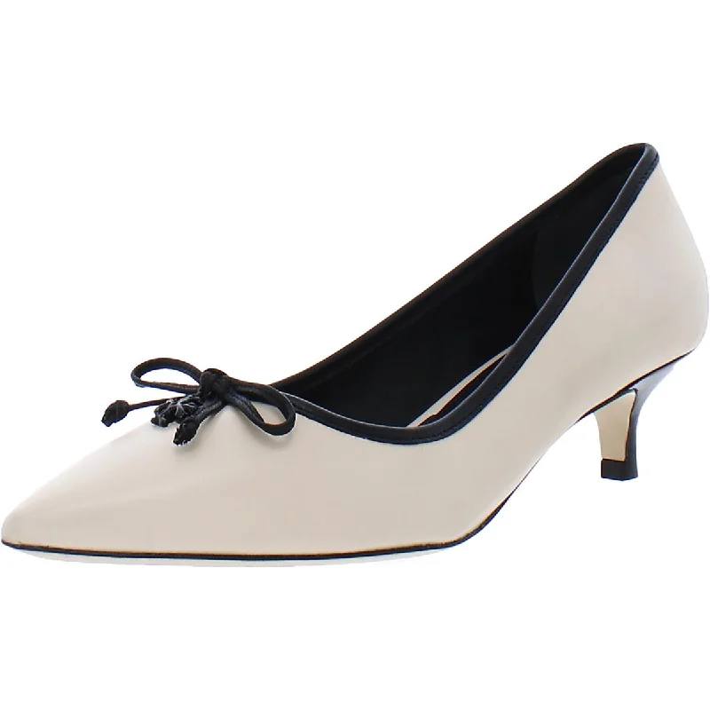 Trend Alert Tory Burch Tory Charm 45mm Women's Leather Slip On Pointed Toe Kitten Heels