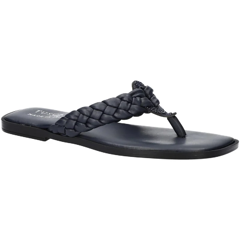 Tuscany By Easy Street Womens coletta Leather Thong Sandals