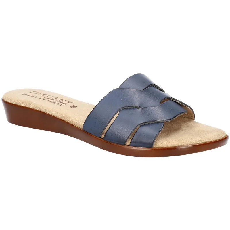 Tuscany By Easy Street Womens NICIA Faux Leather Slide Sandals