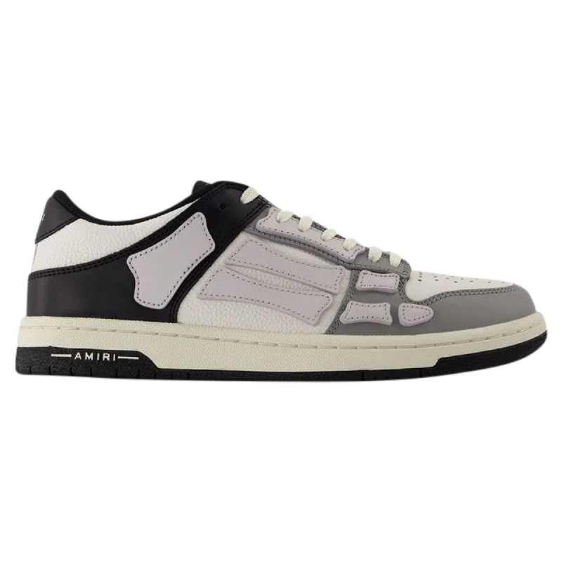 Two-Tone Skel Top Low Sneakers - Amiri - Leather - Black/White/Grey