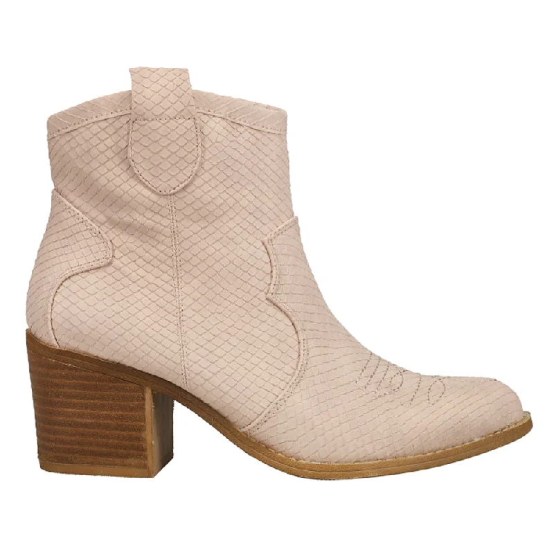 Women's Modern Shoes Unite Snake Round Toe Cowboy Booties