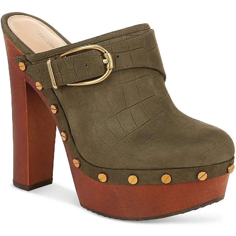 Fall Sale, Prices Drop Veronica Beard Womens Alek Leather Mule Platform Heels