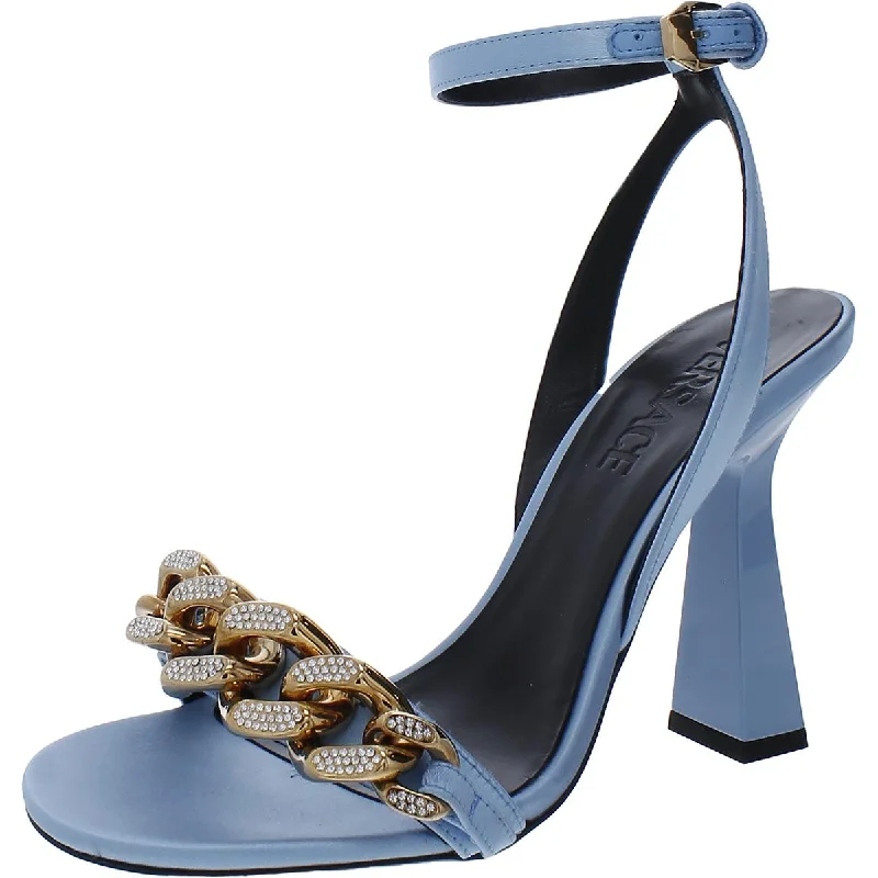 Versace Womens Sandalo Satin Ankle Strap Heels