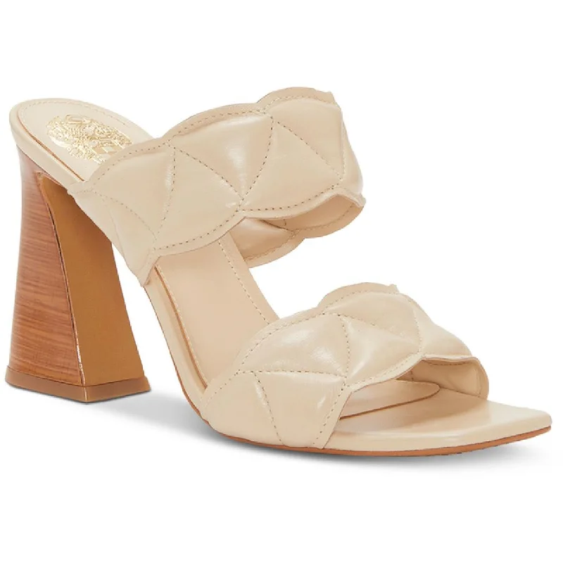 Popular Collection Vince Camuto Womens Renneya Leather Square Toe Mule Sandals