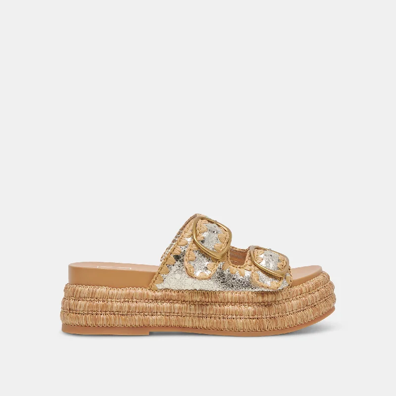 Supportive Shoes Offer WANIKA SANDALS PLATINUM CRACKLED LEATHER