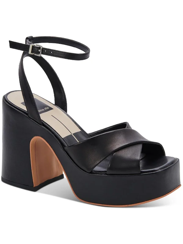 Discount Price Wessi Womens Embossed Criss Cross Front Platform Sandals