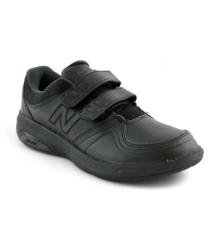 Women's 813 Velcro Walker Shoes - Wide Width In Black