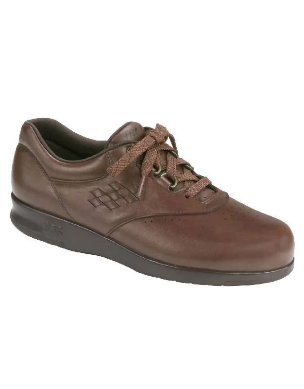 Women's Free Time Walking Shoe - Double Wide In Teak