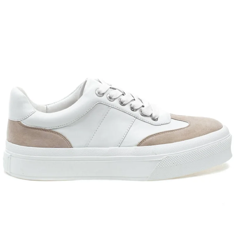 Women's Gabbie Nappa Suede Sneaker In White/sand