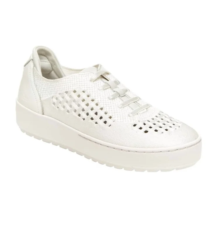 Women's Lilac Sneaker In White Shimmer