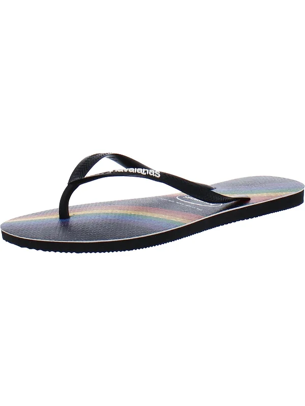 Womens Slip On Shimmer Flip-Flops