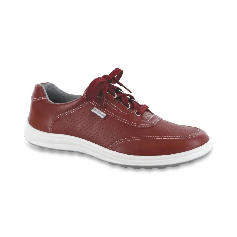 Women's Sporty Lux Sneaker - Medium In Ruby Perf