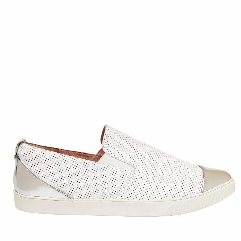 Women's The Sophisticate Slip-On Sneaker In White/silver Metallic