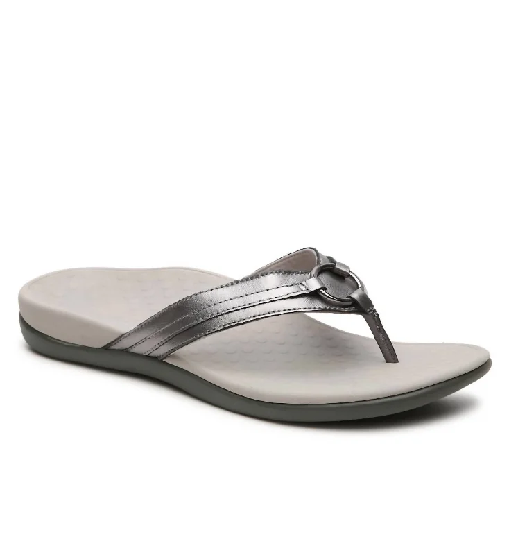 Women's Tide Aloe Orthotic Sandal - Medium Width In Pewter Metallic