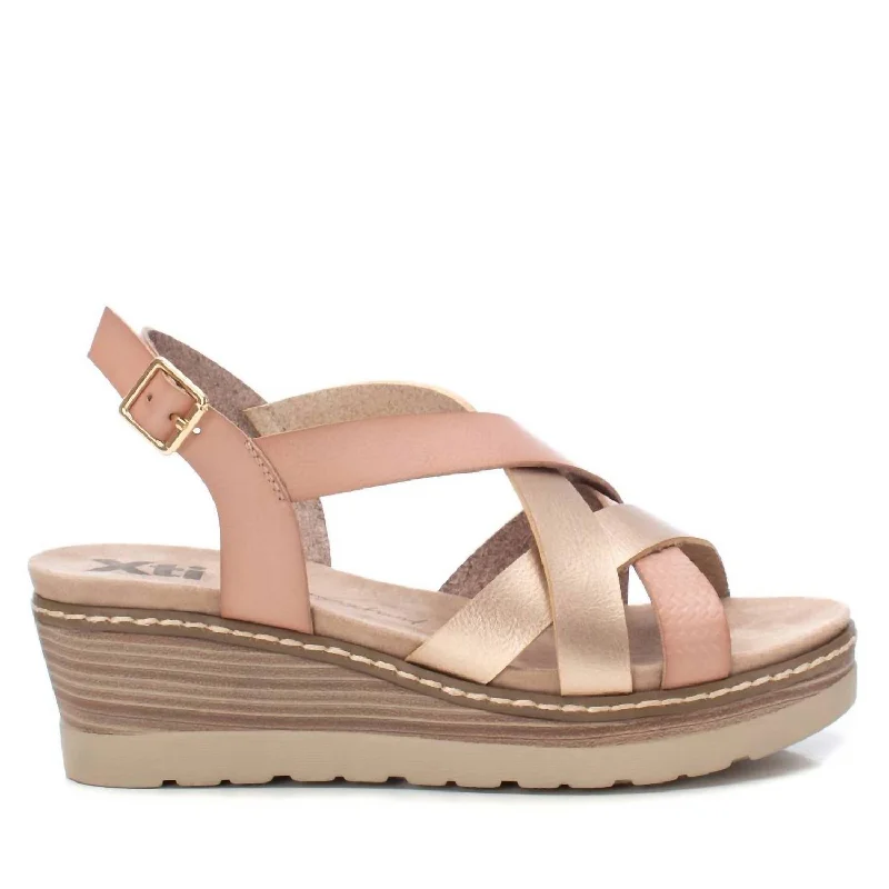 Women's Wedge Sandals In Nude