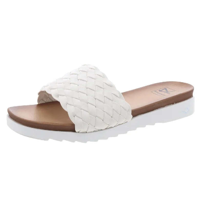 Womens Woven Slip On Slide Sandals