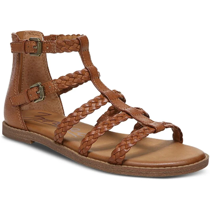 Pastel Styles Zodiac Womens Camelia Braided Faux Leather Gladiator Sandals