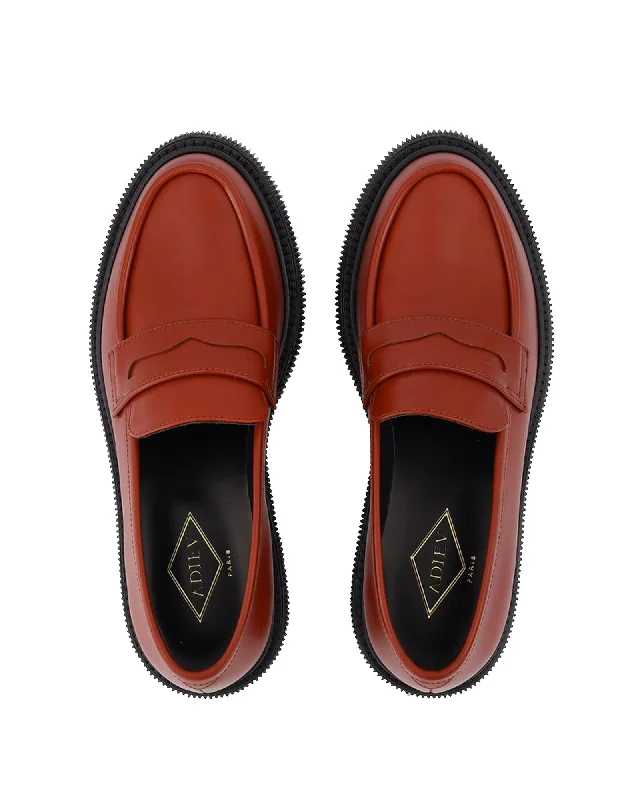 Fashionable Casual Loafers 159 Loafers  in Red Leather