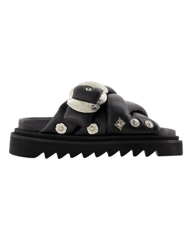 Fashionista Sale Aj1317 Sandals - Toga Pulla - Leather - Black