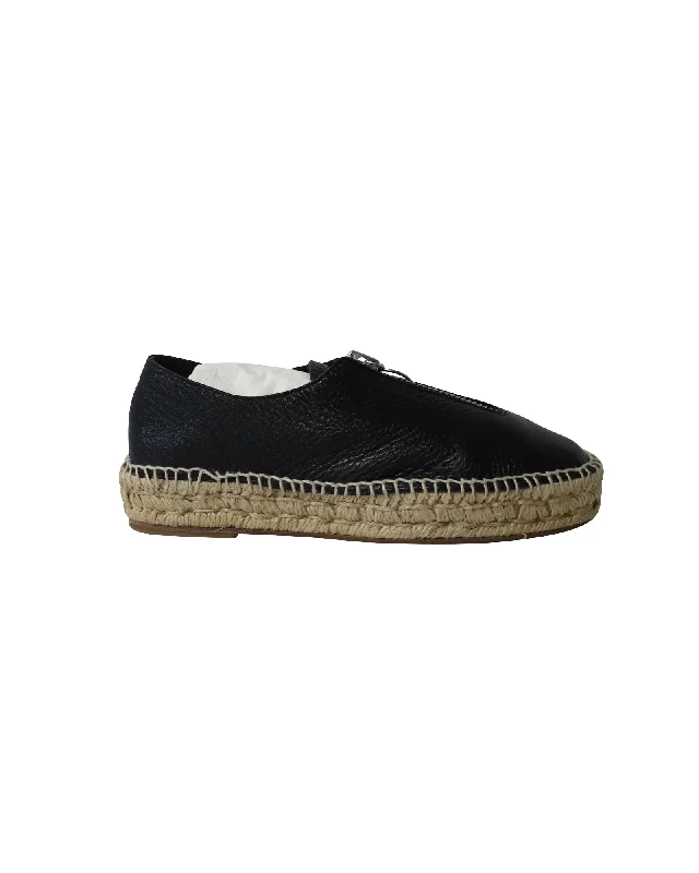 Luxury Shoes Clearance Alexander Wang Devon Espadrille Sneakers in Black Leather